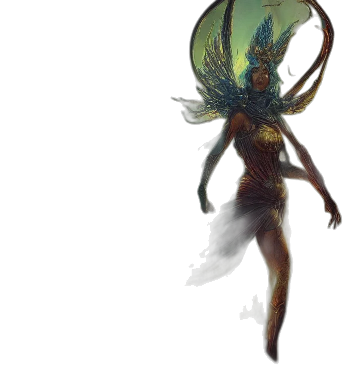 creature, staff, mask, dragon transparent PNG cut-out