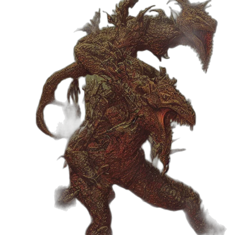 dragon, creature, staff, mask transparent PNG cut-out