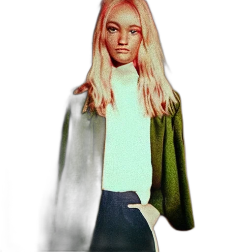 jacket, dress, face, photorealistic transparent PNG cut-out