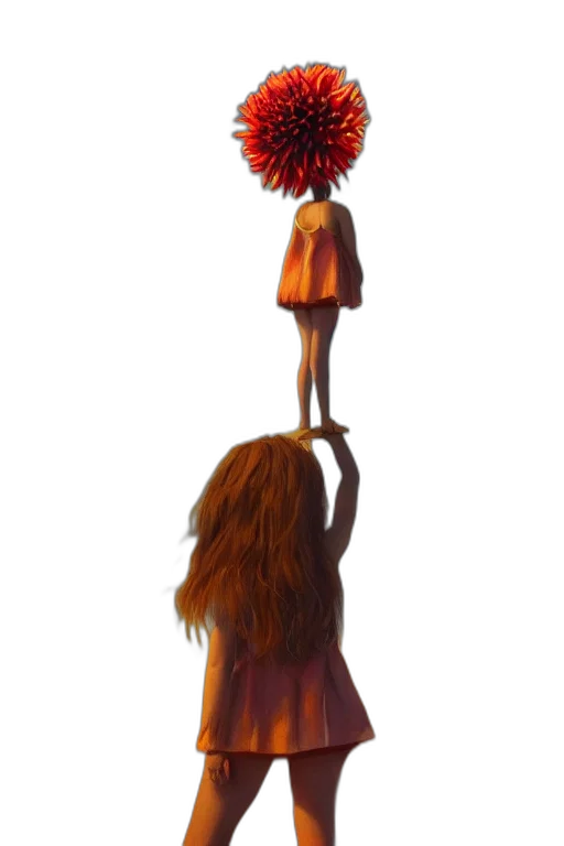 hair, crown, staff, creature transparent PNG cut-out