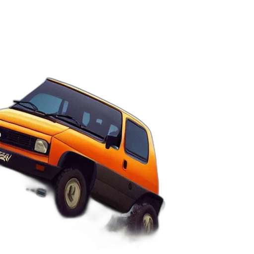 car, weapon, 3d render, photorealistic transparent PNG cut-out