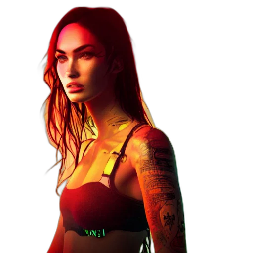 jewelry, dress, cyberpunk, photorealistic transparent PNG cut-out