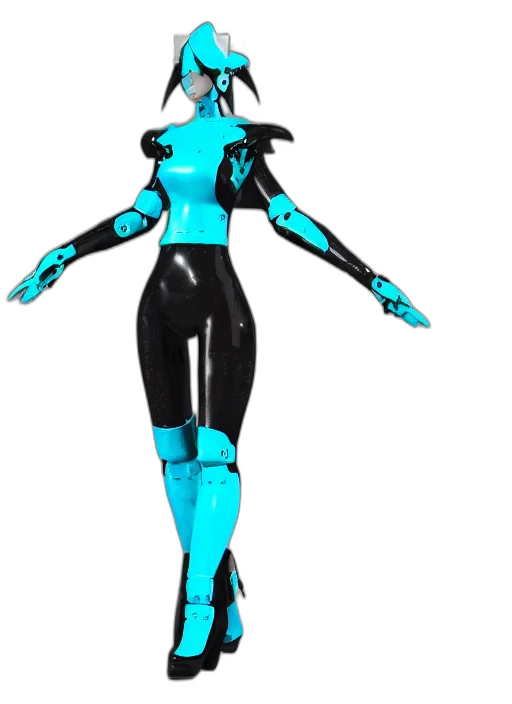robot, dress, 3d render, concept art transparent PNG cut-out
