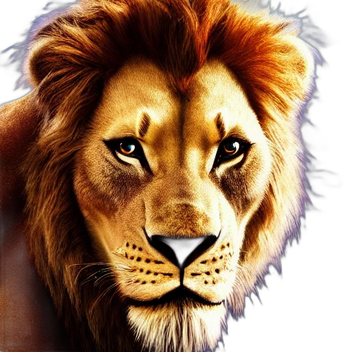 animal, crown, staff, photorealistic transparent PNG cut-out