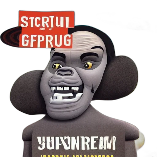 mask, creature, staff, 3d render transparent PNG cut-out