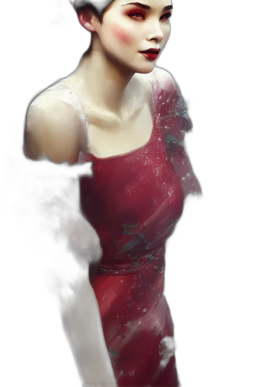 dress, face, mask, staff transparent PNG cut-out