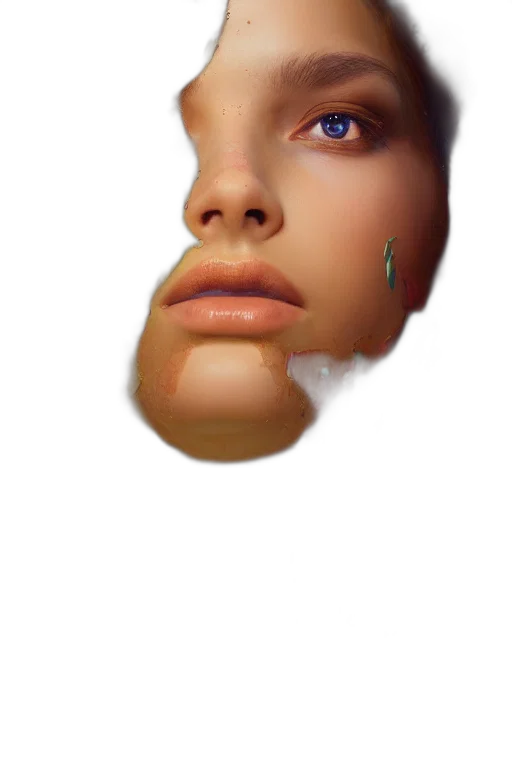 face, mask, robot, hair transparent PNG cut-out