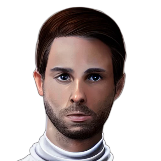 face, staff, robot, photorealistic transparent PNG cut-out