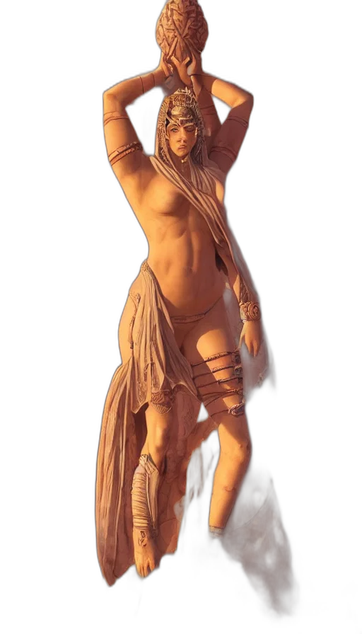 dress, staff, fantasy art, concept art transparent PNG cut-out