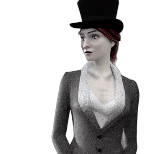 hat, staff, dress, 3d render transparent PNG cut-out