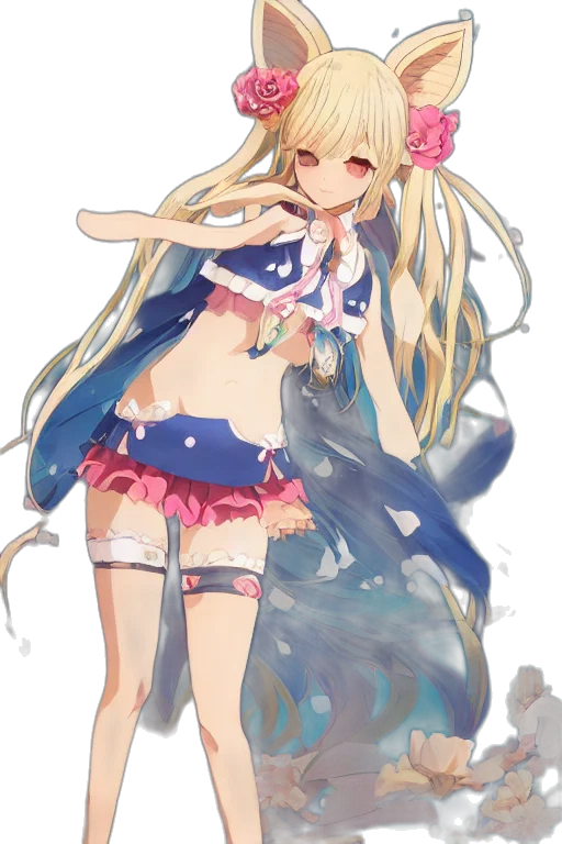 dress, staff, creature, flower transparent PNG cut-out