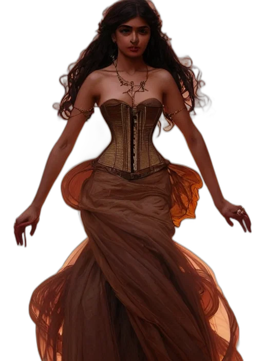 dress, concept art, fantasy art, comic book art transparent PNG cut-out
