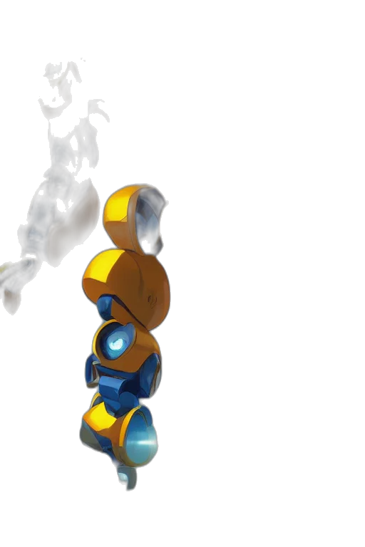 robot, staff, weapon, 3d render transparent PNG cut-out