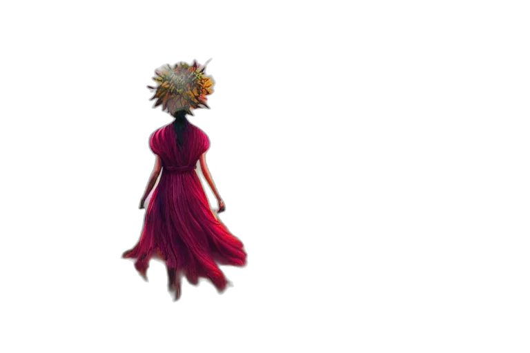 dress, flower, crown, hat transparent PNG cut-out