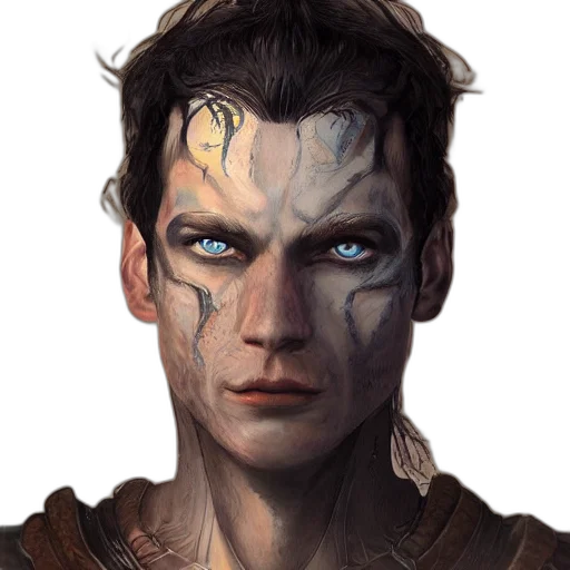 face, mask, dragon, staff transparent PNG cut-out
