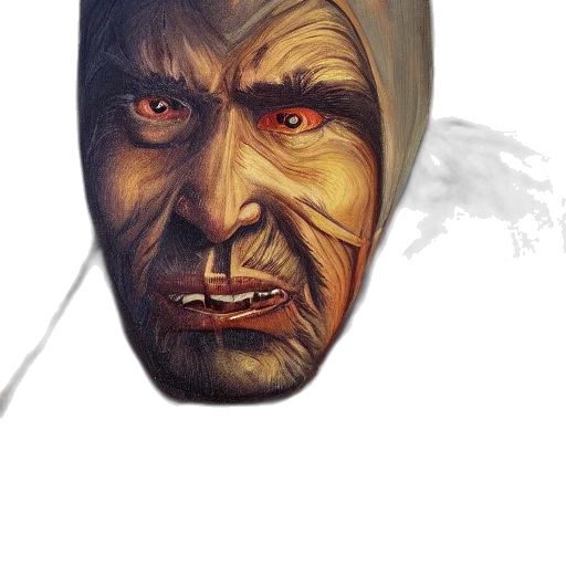 face, mask, staff, creature transparent PNG cut-out