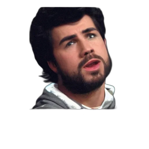 face, hair, jacket, staff transparent PNG cut-out