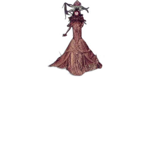 dress, staff, creature, crown transparent PNG cut-out