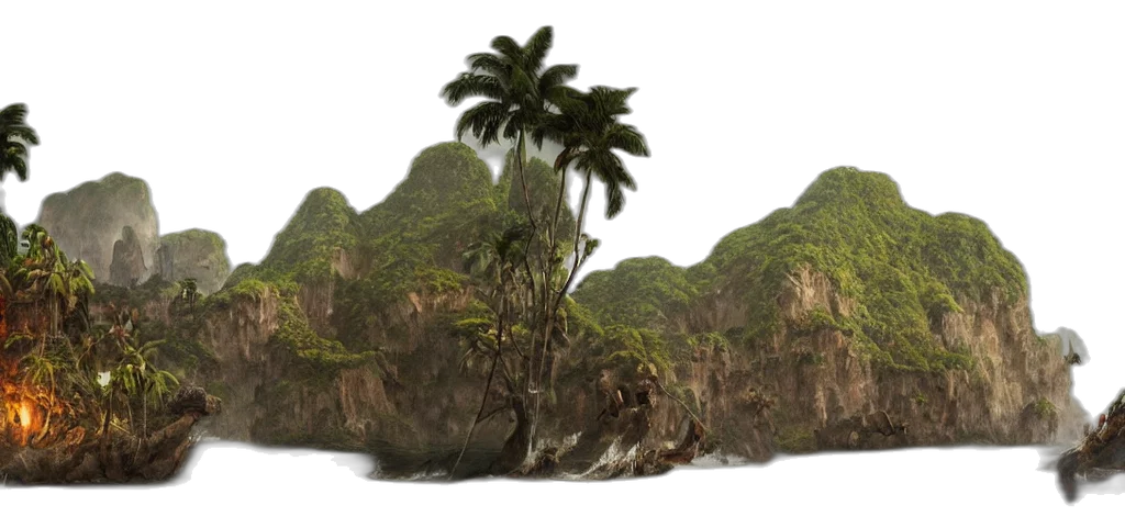 tree, hair, concept art, 3d render transparent PNG cut-out