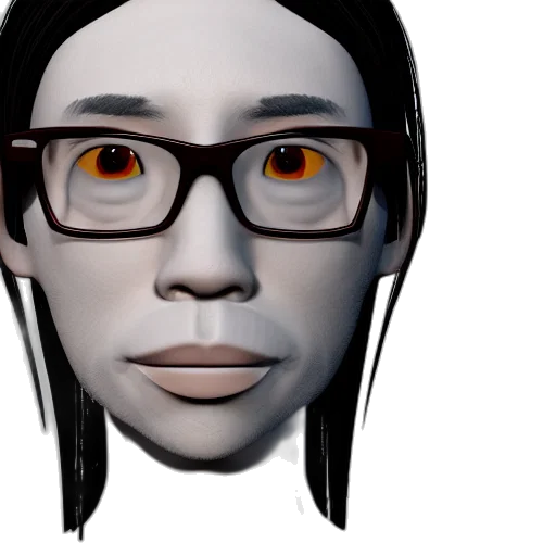 face, mask, 3d render, concept art transparent PNG cut-out