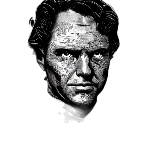 face, mask, comic book art, photorealistic transparent PNG cut-out