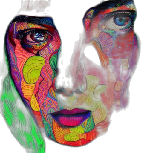 mask, face, watercolor, photorealistic transparent PNG cut-out