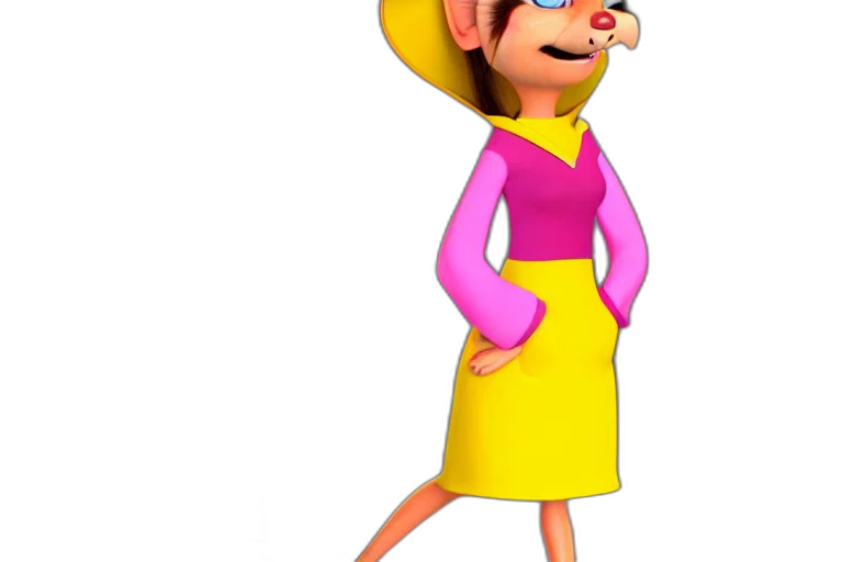 dress, hat, face, staff transparent PNG cut-out