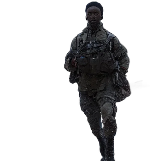 staff, jacket, weapon, face transparent PNG cut-out