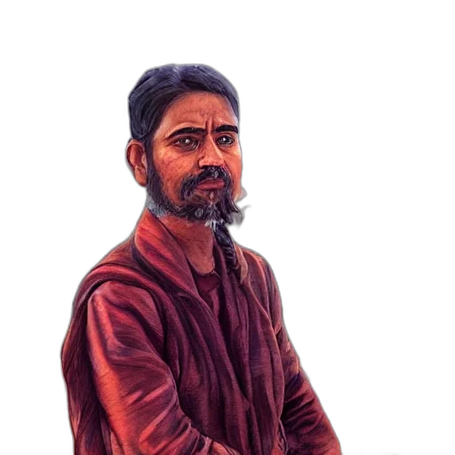 staff, face, jacket, oil painting transparent PNG cut-out