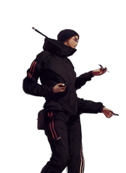 staff, jacket, umbrella, weapon transparent PNG cut-out