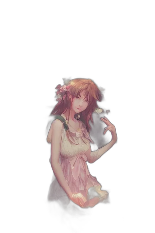 dress, creature, staff, weapon transparent PNG cut-out