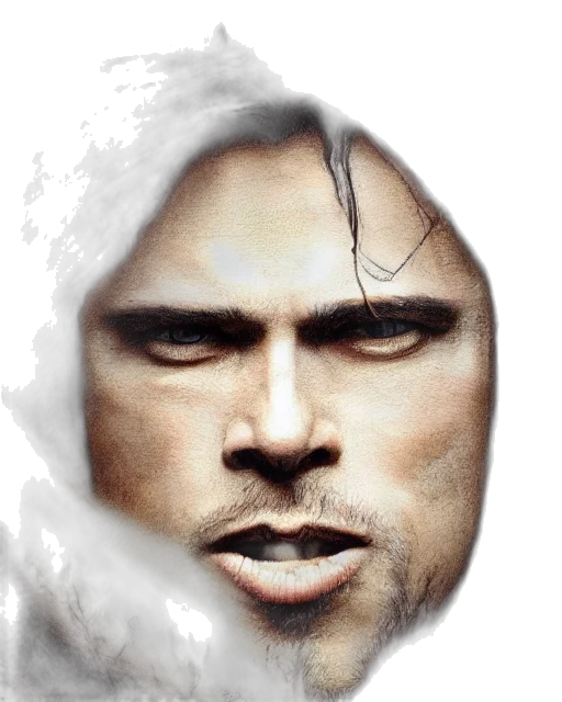 face, hair, mask, photorealistic transparent PNG cut-out