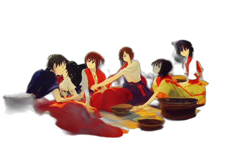 food, concept art, anime, watercolor transparent PNG cut-out