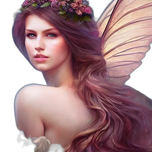 crown, face, dress, fantasy art transparent PNG cut-out