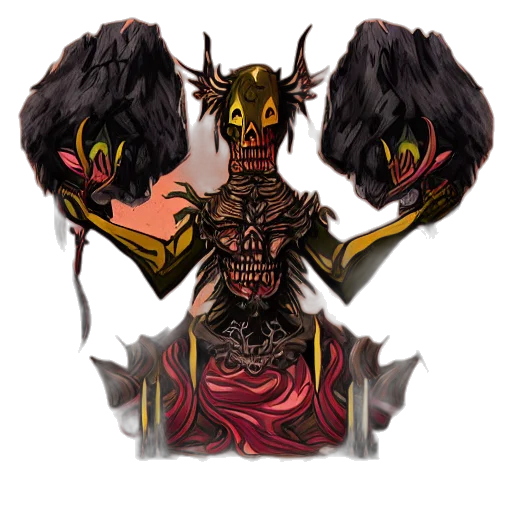 mask, creature, dragon, staff transparent PNG cut-out