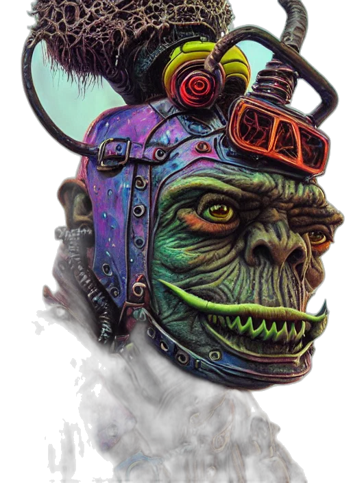 mask, face, creature, staff transparent PNG cut-out