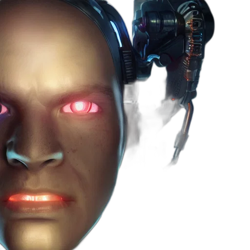 robot, face, cyberpunk, concept art transparent PNG cut-out