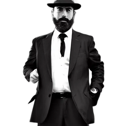 hat, staff, jacket, face transparent PNG cut-out