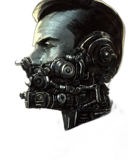 robot, mask, face, weapon transparent PNG cut-out