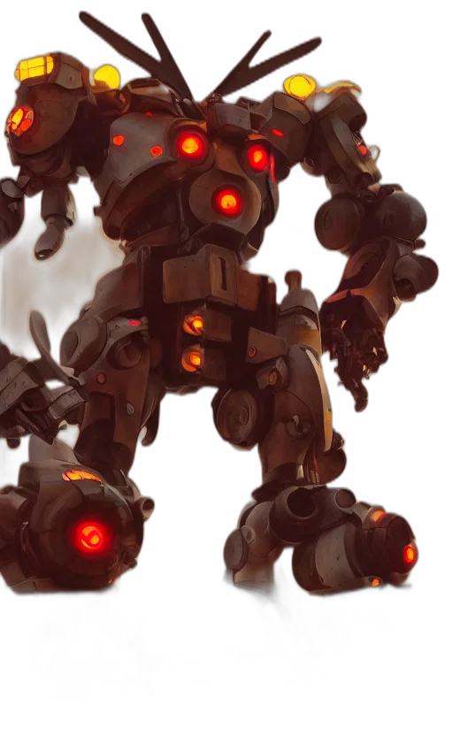 robot, weapon, concept art, 3d render transparent PNG cut-out