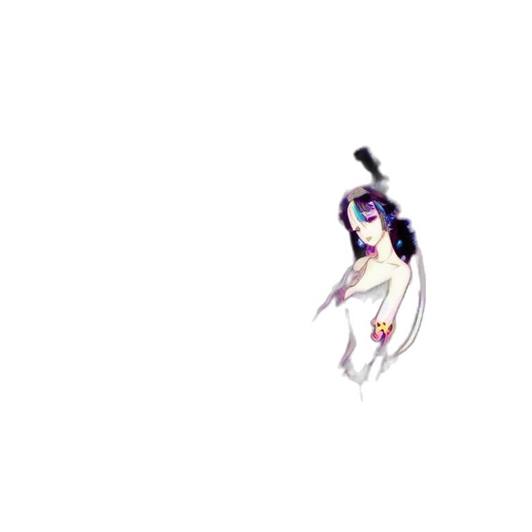 weapon, staff, hair, creature transparent PNG cut-out