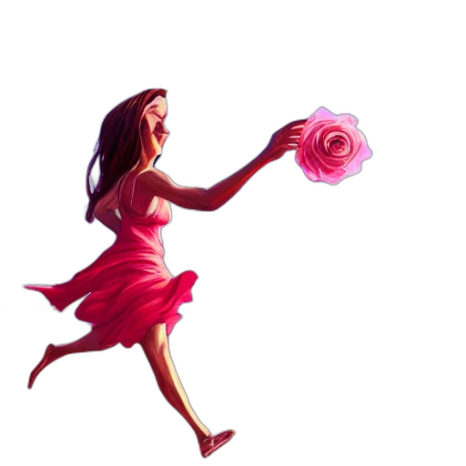 flower, staff, dress, weapon transparent PNG cut-out
