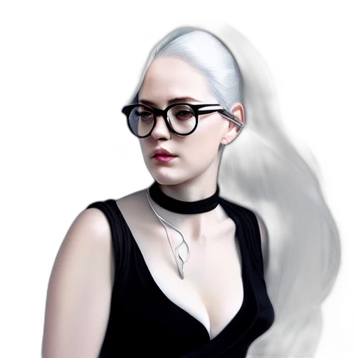 hair, face, jewelry, dress transparent PNG cut-out