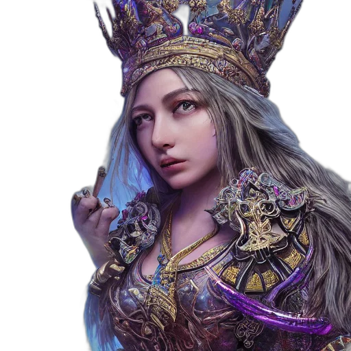 crown, jewelry, staff, face transparent PNG cut-out