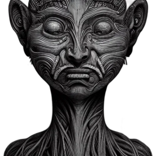 face, mask, creature, staff transparent PNG cut-out