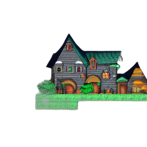 building, pixel art, concept art, 3d render transparent PNG cut-out