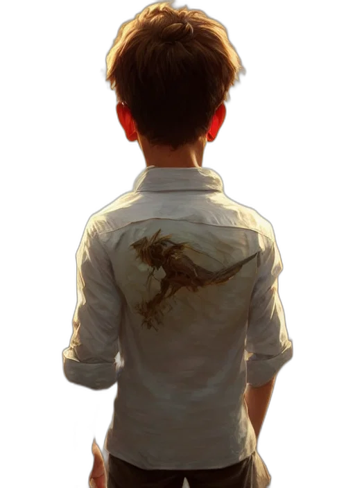 jacket, dragon, creature, staff transparent PNG cut-out