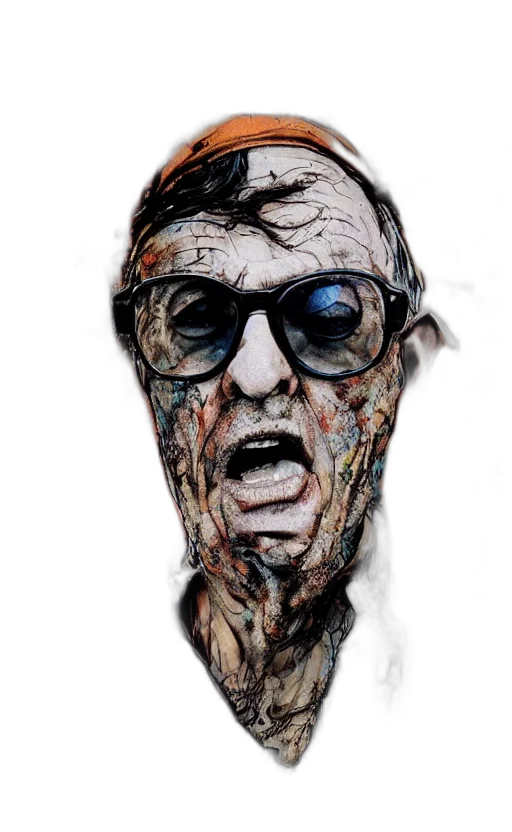 face, mask, comic book art, watercolor transparent PNG cut-out