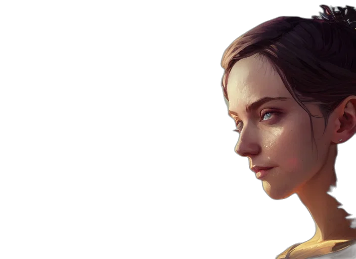 face, robot, concept art, photorealistic transparent PNG cut-out
