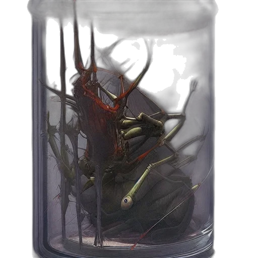 creature, mask, bottle, weapon transparent PNG cut-out